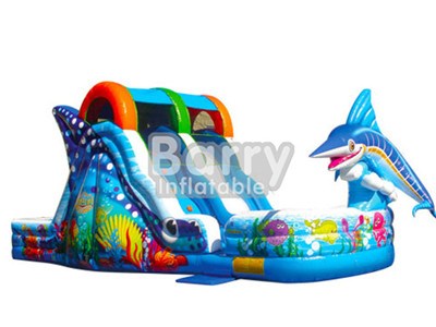Guangzhou Barry Inflatable Seaworld Dolphin Water Slide Inflatable By-Ws-044